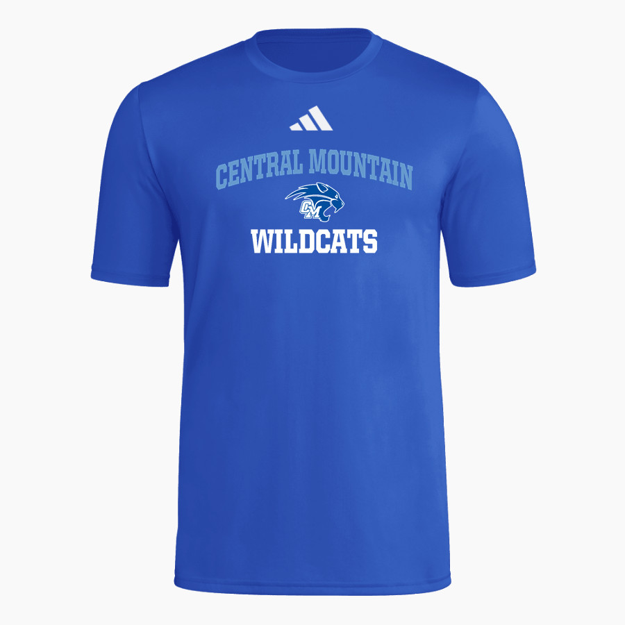 CENTRAL MOUNTAIN HIGH SCHOOL WILDCATS <span class="pdp-name-mascot">CENTRAL MOUNTAIN WILDCATS</span> adidas Men's Short Sleeve Pregame Tee