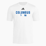 COLUMBUS COMMUNITY HIGH SCHOOL WILDCATS <span class="pdp-name-mascot">COLUMBUS WILDCATS</span> adidas Men's Short Sleeve Pregame Tee Front Thumbnail