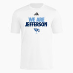 JEFFERSON SENIOR HIGH SCHOOL J-HAWKS <span class="pdp-name-mascot">JEFFERSON J-HAWKS</span> adidas Mens Short Sleeve Pregame Tee Front Thumbnail
