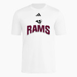 WILKINSON COUNTY CHRISTIAN ACADEMY RAMS <span class="pdp-name-mascot">WILKINSON CO RAMS</span> adidas Men's Short Sleeve Pregame Tee Front Thumbnail