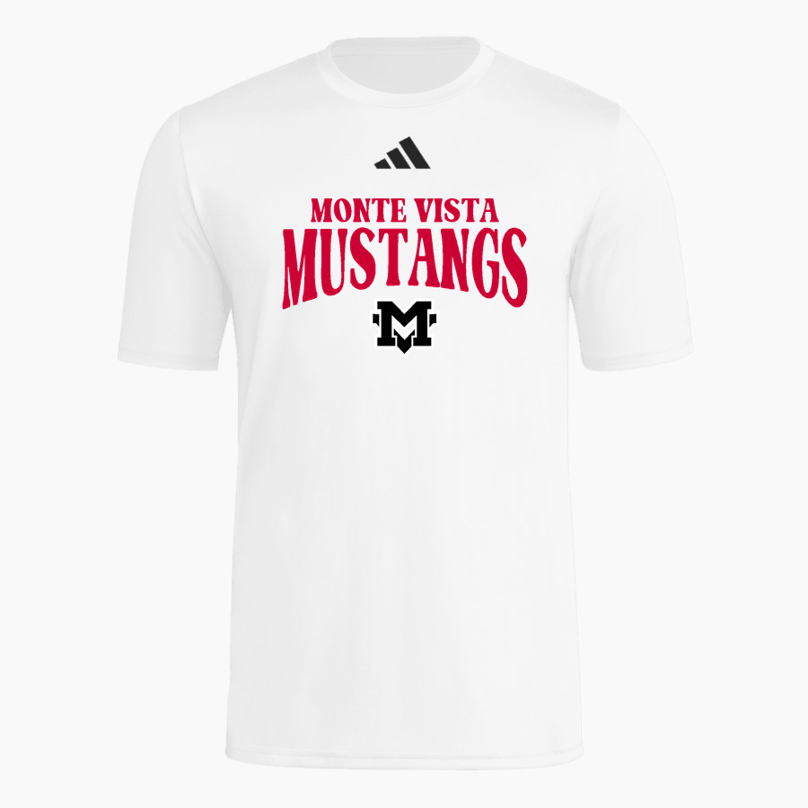 Monte Vista Mustangs <span class="pdp-name-mascot">Monte Vista Mustangs</span> adidas Men's Short Sleeve Pregame Tee