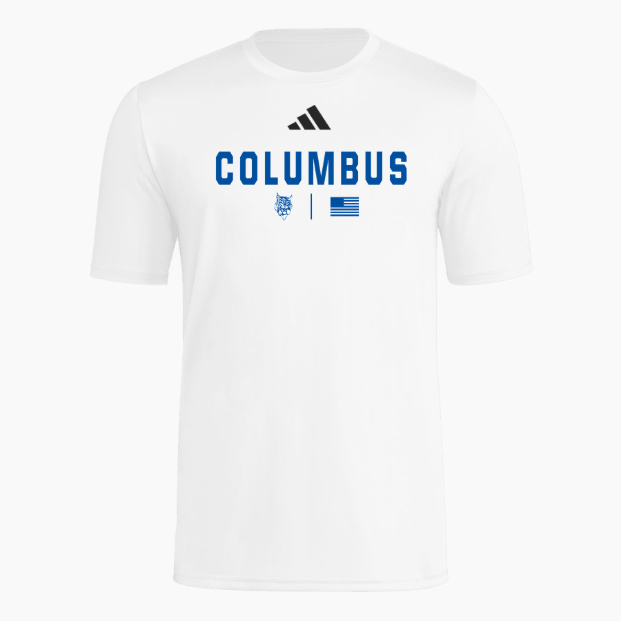 COLUMBUS COMMUNITY HIGH SCHOOL WILDCATS <span class="pdp-name-mascot">COLUMBUS WILDCATS</span> adidas Men's Short Sleeve Pregame Tee