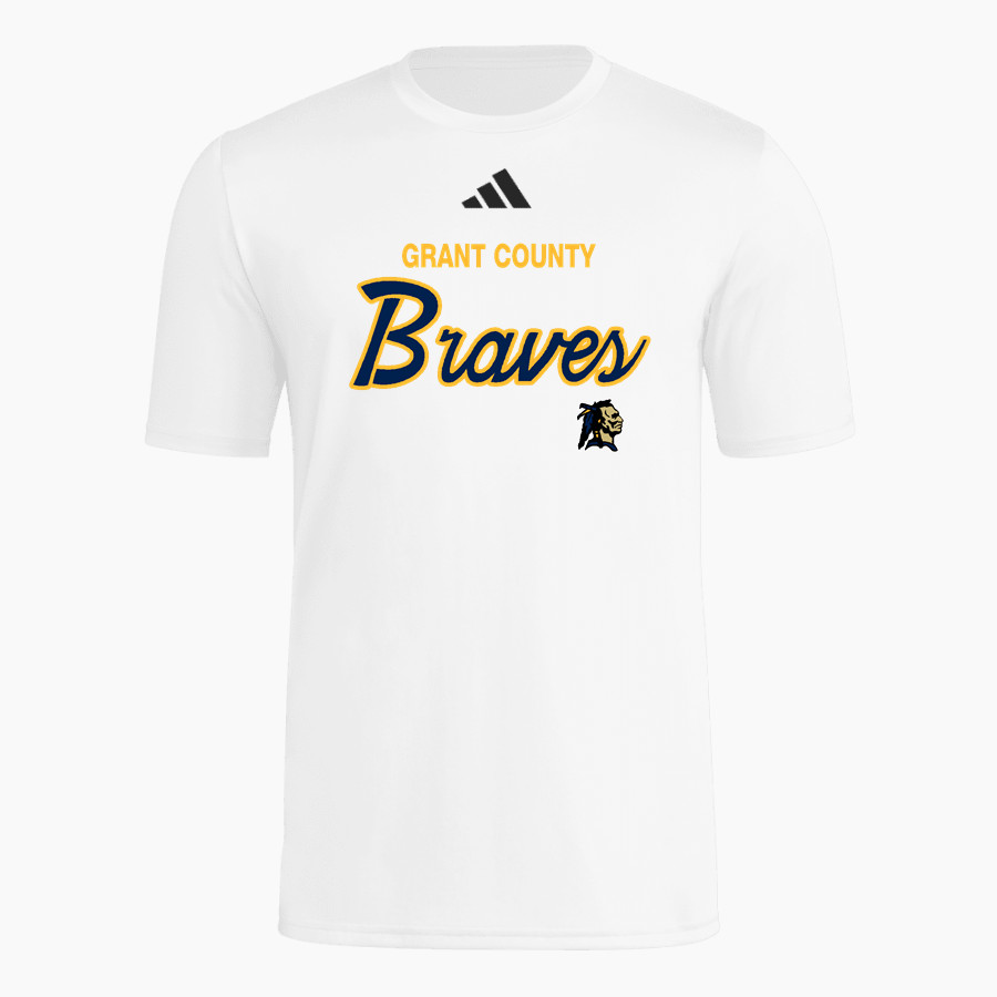 Grant County Braves The Official Online Store <span class="pdp-name-mascot">Grant County Braves</span> adidas Men's Short Sleeve Pregame Tee