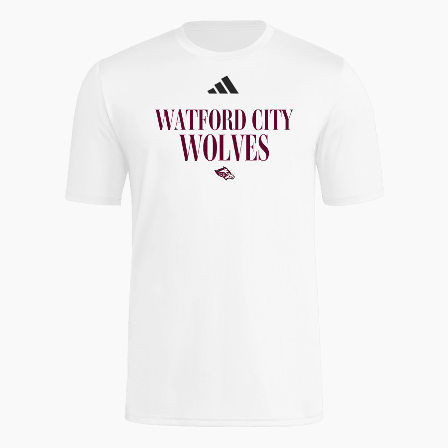 WATFORD CITY HIGH SCHOOL WOLVES adidas Men's Short Sleeve Pregame Tee