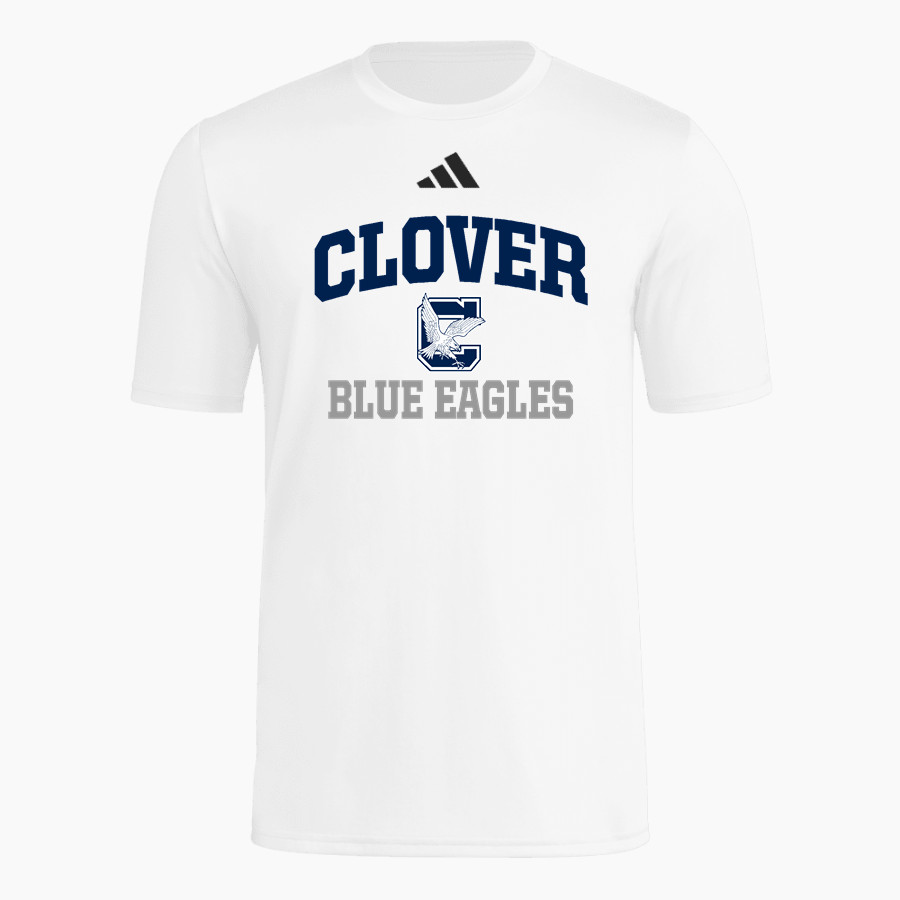 CLOVER HIGH SCHOOL BLUE EAGLES <span class="pdp-name-mascot">CLOVER BLUE EAGLES</span> adidas Men's Short Sleeve Pregame Tee