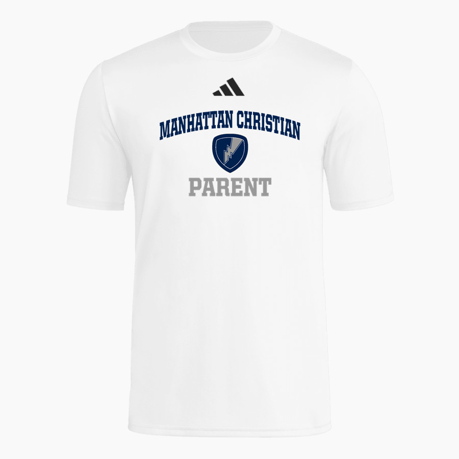 Manhattan Christian Thunder <span class="pdp-name-mascot">Manhattan Christian Thunder</span> adidas Mens Short Sleeve Pregame Tee