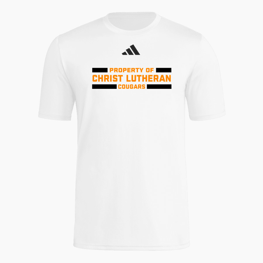 CHRIST LUTHERAN Cougars <span class="pdp-name-mascot">CHRIST LUTHERAN DAY SCHOOL Cougars</span> adidas Men's Short Sleeve Pregame Tee