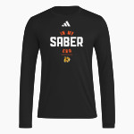 Campbell Sabers adidas Men's Long Sleeve Pregame Tee Front Thumbnail