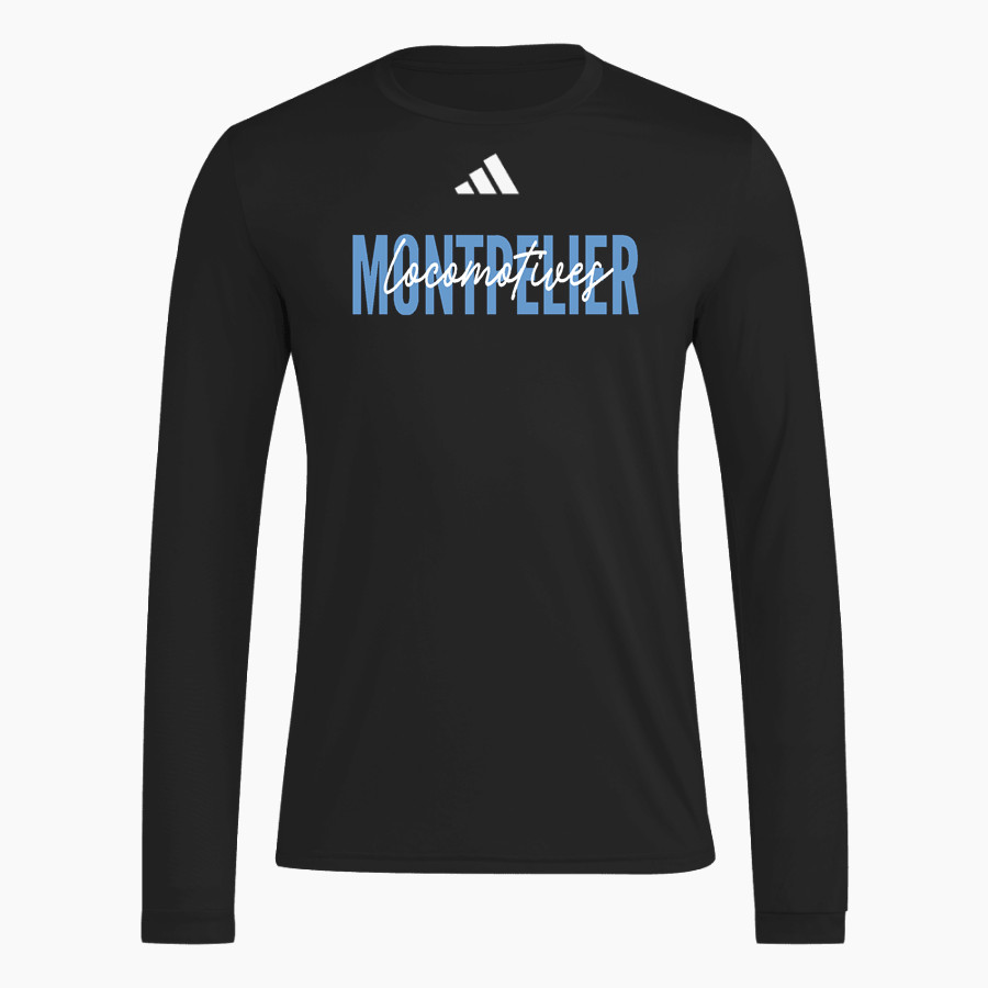 MONTPELIER HIGH SCHOOL LOCOMOTIVES <span class="pdp-name-mascot">MONTPELIER LOCOMOTIVES</span> adidas Men's Long Sleeve Pregame Tee