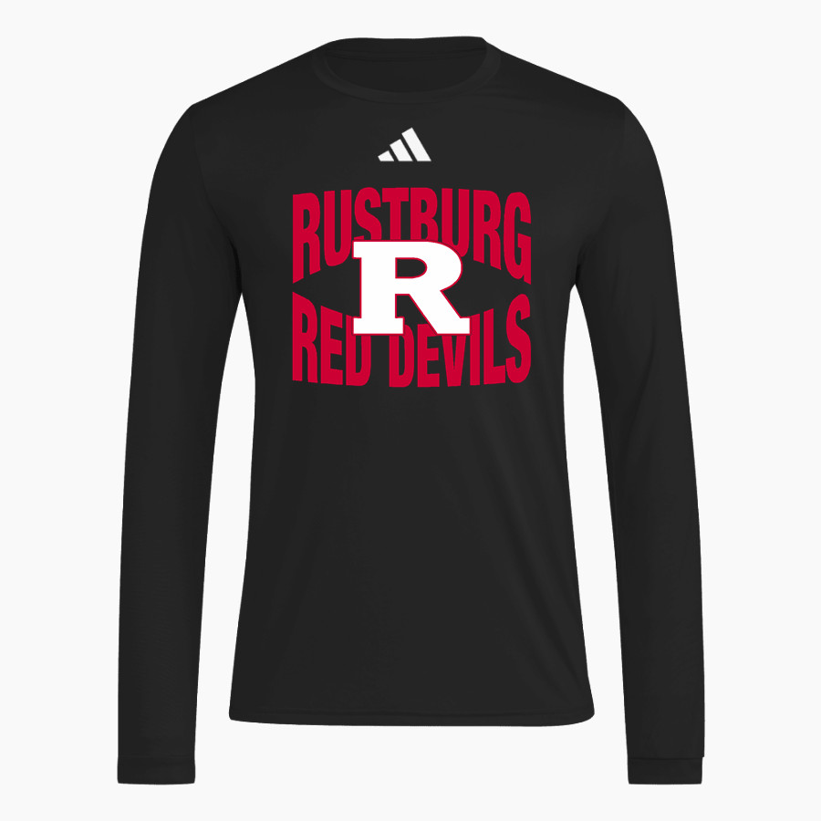 RUSTBURG HIGH SCHOOL RED DEVILS <span class="pdp-name-mascot">RUSTBURG RED DEVILS</span> adidas Men's Long Sleeve Pregame Tee