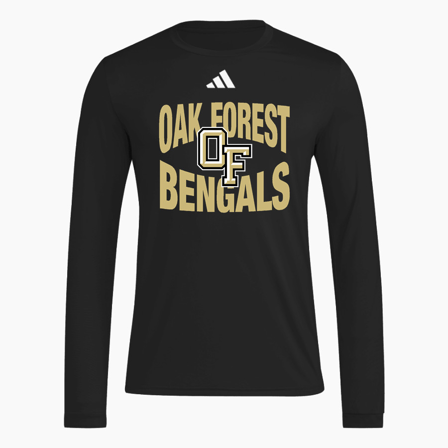 OAK FOREST HIGH SCHOOL BENGALS <span class="pdp-name-mascot">OAK FOREST BENGALS</span> adidas Men's Long Sleeve Pregame Tee
