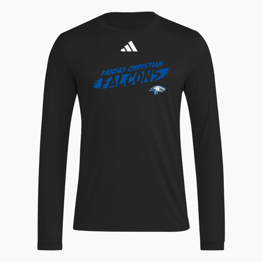 Kansas Christian Falcons <span class="pdp-name-mascot">Kansas Christian College Falcons</span> adidas Men's Long Sleeve Pregame Tee