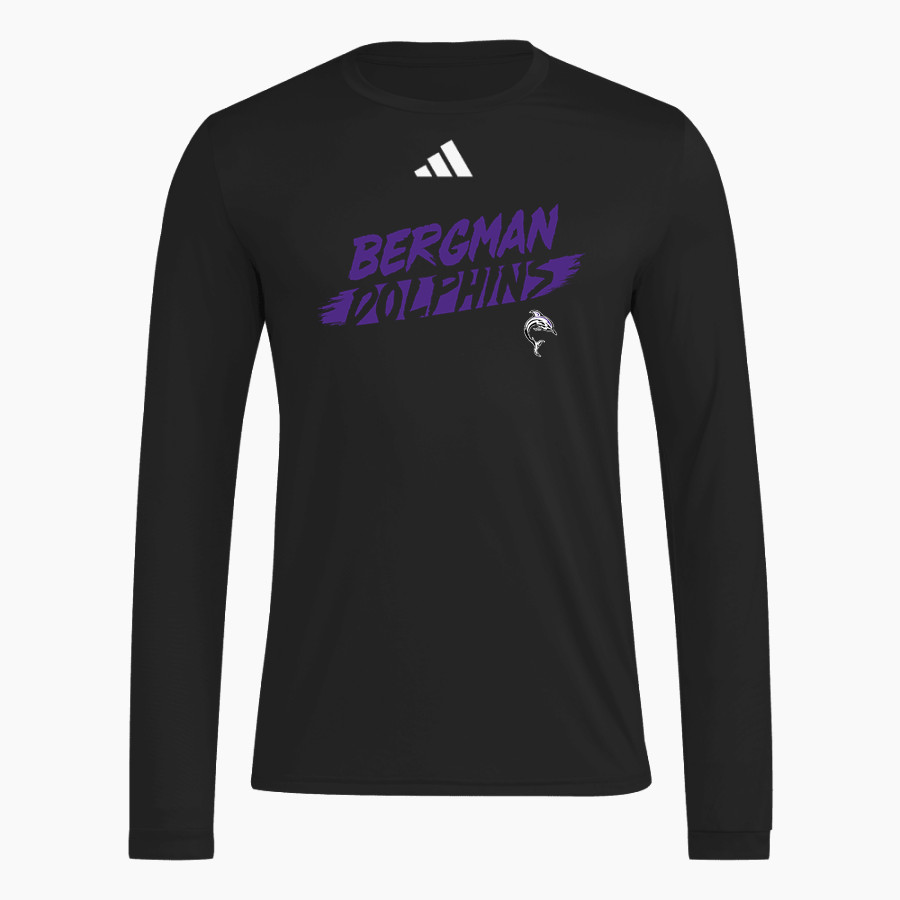 Bergman Dolphins <span class="pdp-name-mascot">Frank V. Bergman Elementary Dolphins</span> adidas Men's Long Sleeve Pregame Tee
