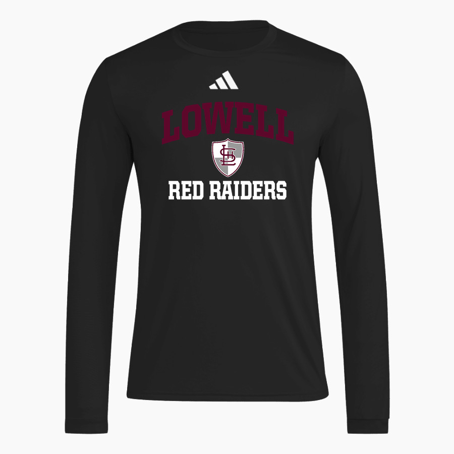 LOWELL HIGH SCHOOL RED RAIDERS <span class="pdp-name-mascot">LOWELL RED RAIDERS</span> adidas Men's Long Sleeve Pregame Tee