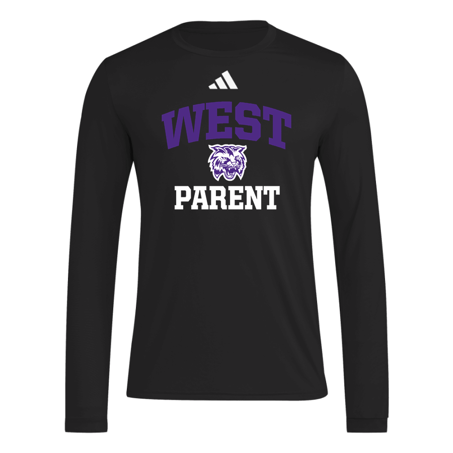 WEST HIGH SCHOOL WILDCATS <span class="pdp-name-mascot">WEST WILDCATS</span> adidas Men's Long Sleeve Pregame Tee
