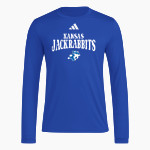 Kansas Jackrabbits <span class="pdp-name-mascot">Kansas School Jackrabbits</span> adidas Men's Long Sleeve Pregame Tee Front Thumbnail