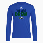 Drew Rangers <span class="pdp-name-mascot">Drew University Rangers</span> adidas Men's Long Sleeve Pregame Tee Front Thumbnail