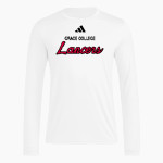 Grace College Lancers adidas Men's Long Sleeve Pregame Tee Front Thumbnail