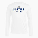 Justice High School WOLVES <span class="pdp-name-mascot">Justice Wolves</span> adidas Men's Long Sleeve Pregame Tee Front Thumbnail