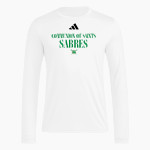 Communion of Saints School Sabres official sideline store adidas Men's Long Sleeve Pregame Tee Front Thumbnail