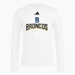 Burrillville Broncos adidas Men's Long Sleeve Pregame Tee Front Thumbnail
