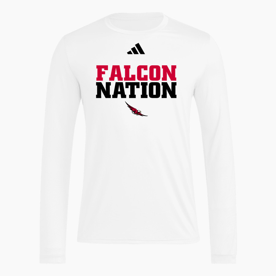 Browns River Falcons adidas Men's Long Sleeve Pregame Tee