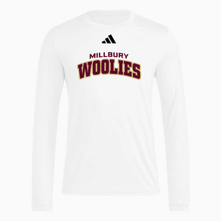 MILLBURY SR HIGH SCHOOL WOOLIES <span class="pdp-name-mascot">MILLBURY MEMORIAL WOOLIES</span> adidas Men's Long Sleeve Pregame Tee