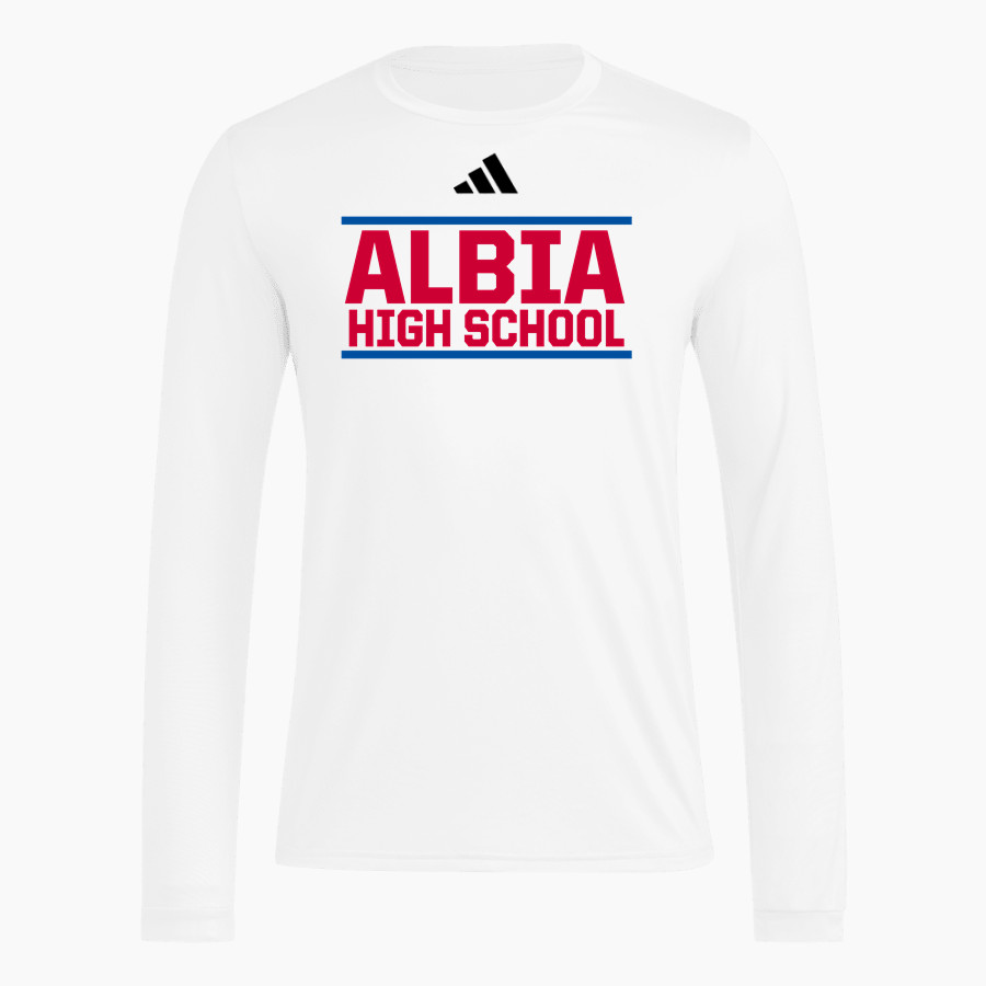ALBIA HIGH SCHOOL BLUE DEMONS <span class="pdp-name-mascot">ALBIA BLUE DEMONS</span> adidas Men's Long Sleeve Pregame Tee
