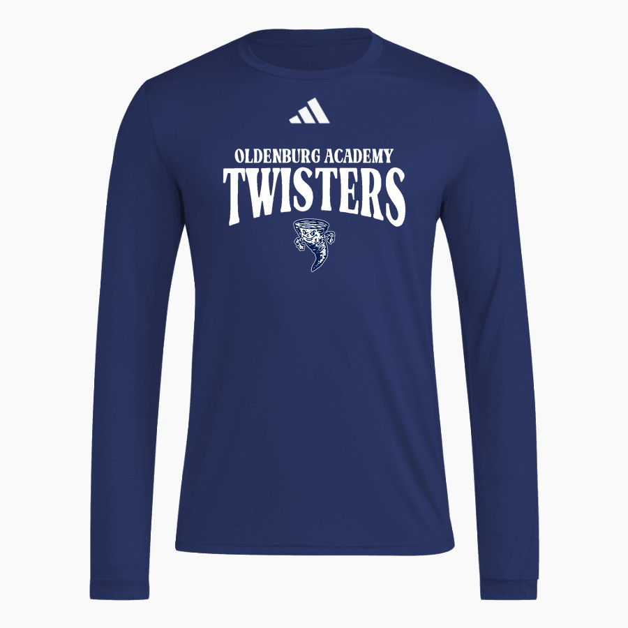 OLDENBURG ACADEMY TWISTERS <span class="pdp-name-mascot">OLDENBURG ACADEMY TWISTERS</span> adidas Men's Long Sleeve Pregame Tee