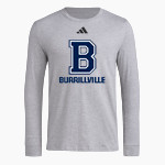 Burrillville Broncos adidas Men's Long Sleeve Pregame Tee Front Thumbnail