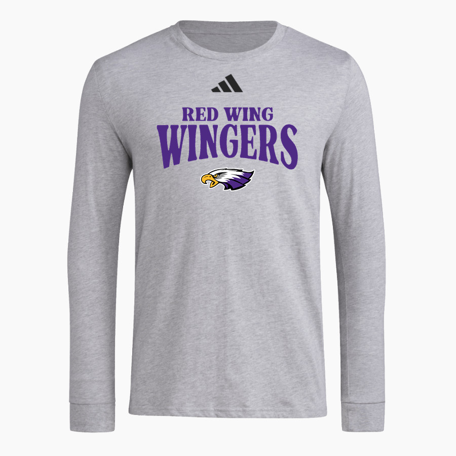 RED WING HIGH SCHOOL WINGERS <span class="pdp-name-mascot">RED WING WINGERS</span> adidas Men's Long Sleeve Pregame Tee