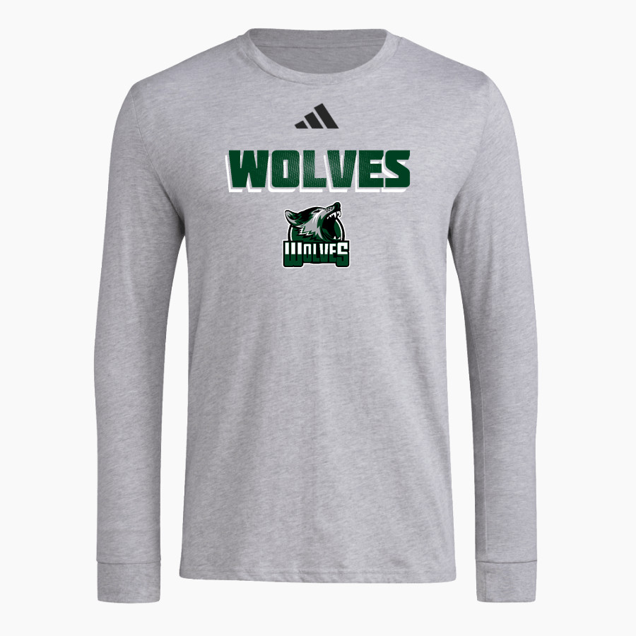 Woods Charter Wolves adidas Men's Long Sleeve Pregame Tee