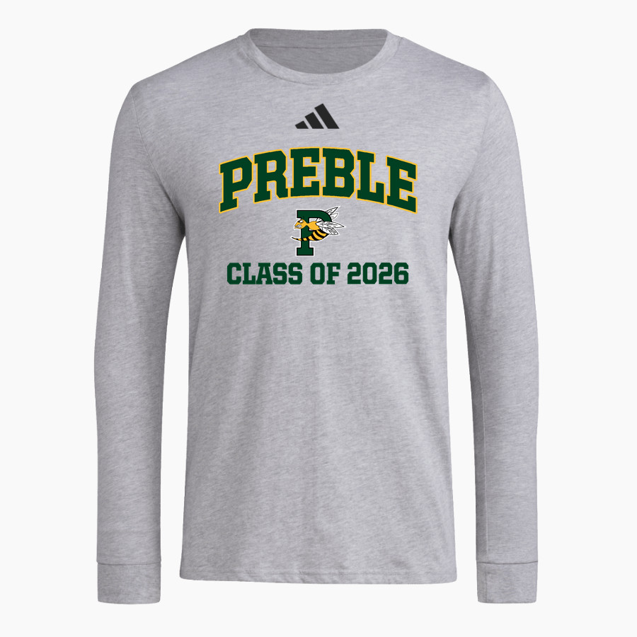 PREBLE HIGH SCHOOL HORNETS adidas Men's Long Sleeve Pregame Tee