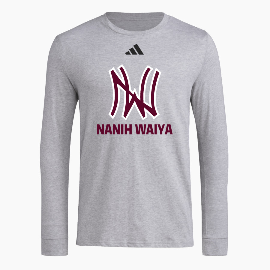 NANIH WAIYA HIGH SCHOOL WARRIORS <span class="pdp-name-mascot">NANIH WAIYA WARRIORS</span> adidas Men's Long Sleeve Pregame Tee