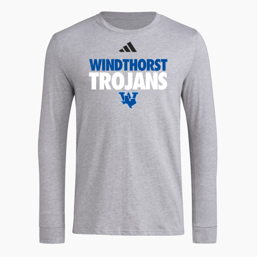 WINDTHORST HIGH SCHOOL TROJANS <span class="pdp-name-mascot">WINDTHORST TROJANS</span> adidas Men's Long Sleeve Pregame Tee