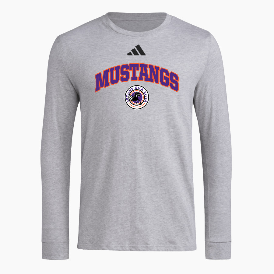 Skyline Gila River Mustangs <span class="pdp-name-mascot">Skyline Mustangs</span> adidas Men's Long Sleeve Pregame Tee