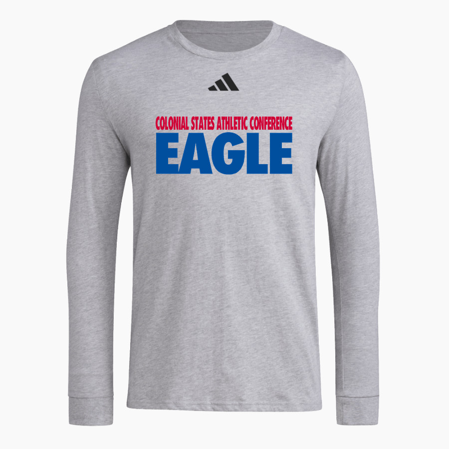 Colonial States Athletic Conference Eagle adidas Men's Long Sleeve Pregame Tee