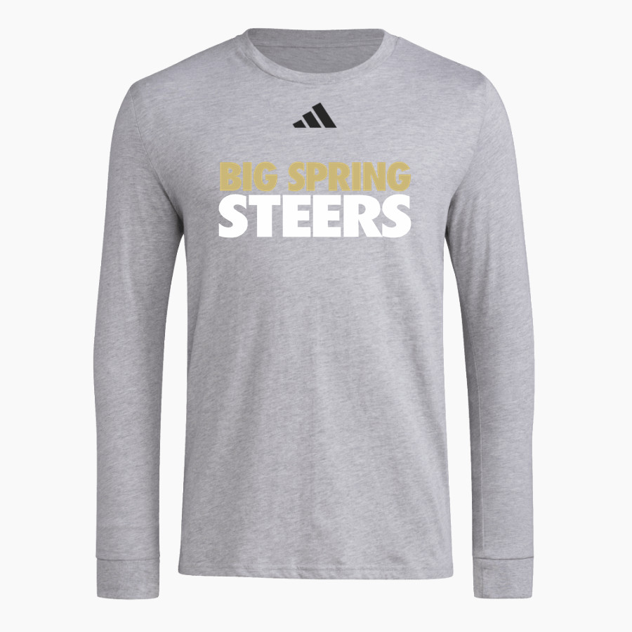 BIG SPRING HIGH SCHOOL STEERS <span class="pdp-name-mascot">BIG SPRING STEERS</span> adidas Men's Long Sleeve Pregame Tee