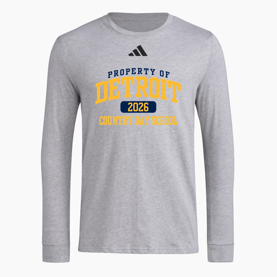 DETROIT COUNTRY DAY SCHOOL YELLOWJACKETS <span class="pdp-name-mascot">DETROIT YELLOWJACKETS</span> adidas Men's Long Sleeve Pregame Tee