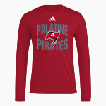 PALATINE HIGH SCHOOL PIRATES <span class="pdp-name-mascot">PALATINE PIRATES</span> adidas Men's Long Sleeve Pregame Tee Front Thumbnail