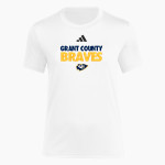 Grant County Braves The Official Online Store <span class="pdp-name-mascot">Grant County Braves</span> adidas Women's Short Sleeve Pregame Tee Front Thumbnail
