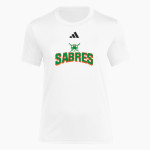Communion of Saints School Sabres official sideline store adidas Women's Short Sleeve Pregame Tee Front Thumbnail