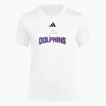 Bergman Dolphins <span class="pdp-name-mascot">Frank V. Bergman Elementary Dolphins</span> adidas Women's Short Sleeve Pregame Tee Front Thumbnail