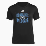Cedar Bluffs Wildcats <span class="pdp-name-mascot">Cedar Bluffs Wildcats</span> adidas Women's Short Sleeve Pregame Tee Front Thumbnail