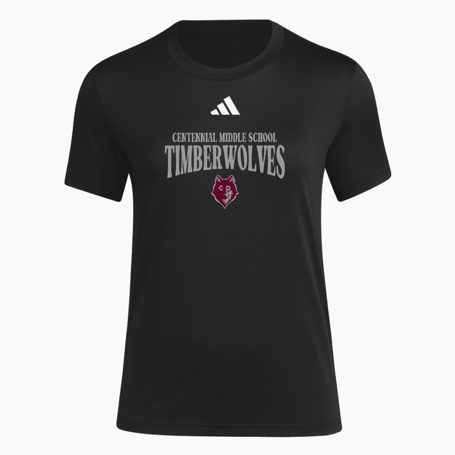 Centennial Middle School Timberwolves <span class="pdp-name-mascot">Centennial Middle School Wolves</span> adidas Women's Short Sleeve Pregame Tee