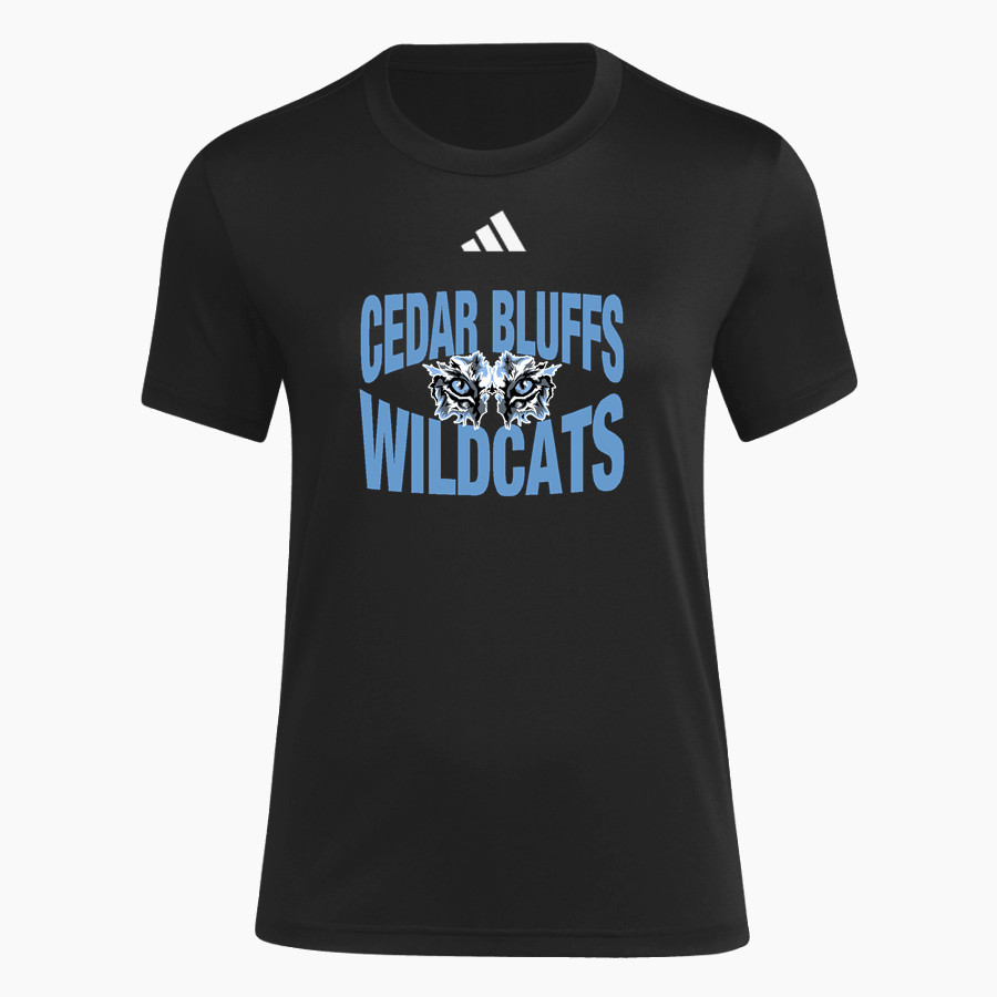 Cedar Bluffs Wildcats <span class="pdp-name-mascot">Cedar Bluffs Wildcats</span> adidas Women's Short Sleeve Pregame Tee