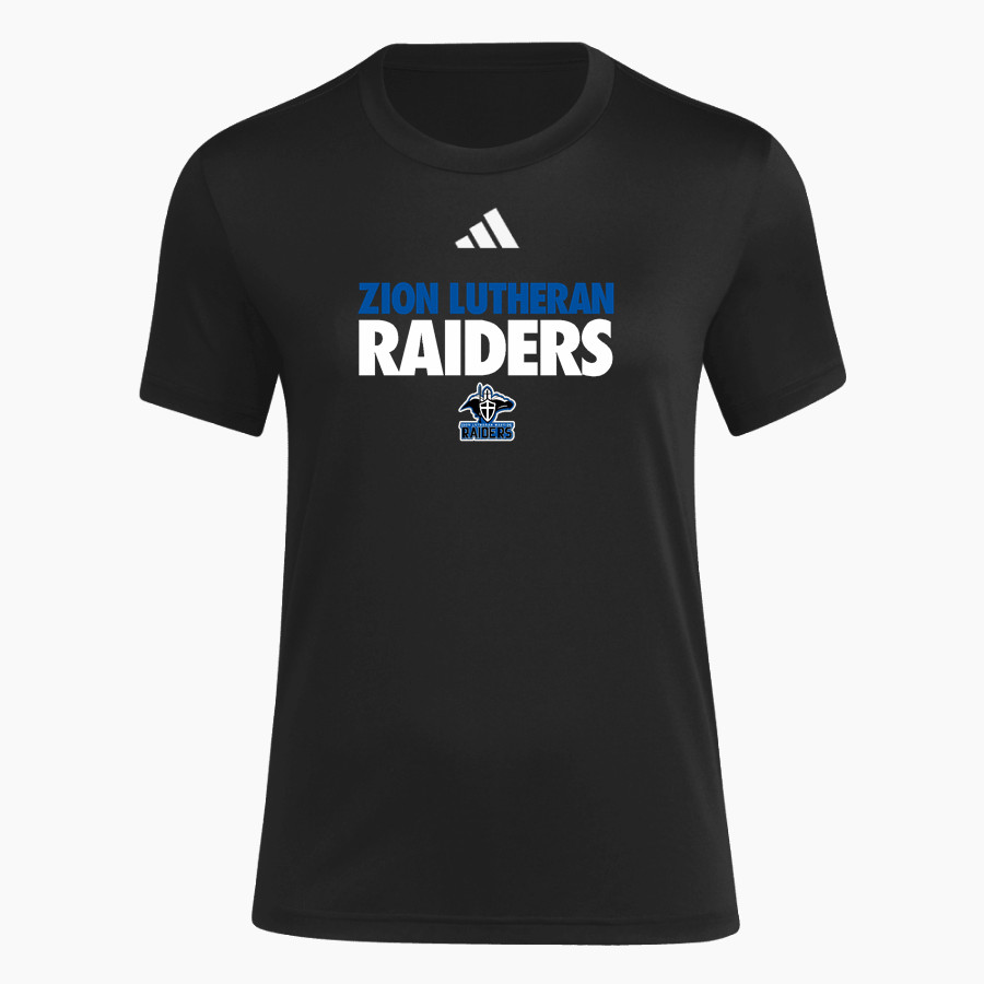 Zion Lutheran Raiders adidas Women's Short Sleeve Pregame Tee