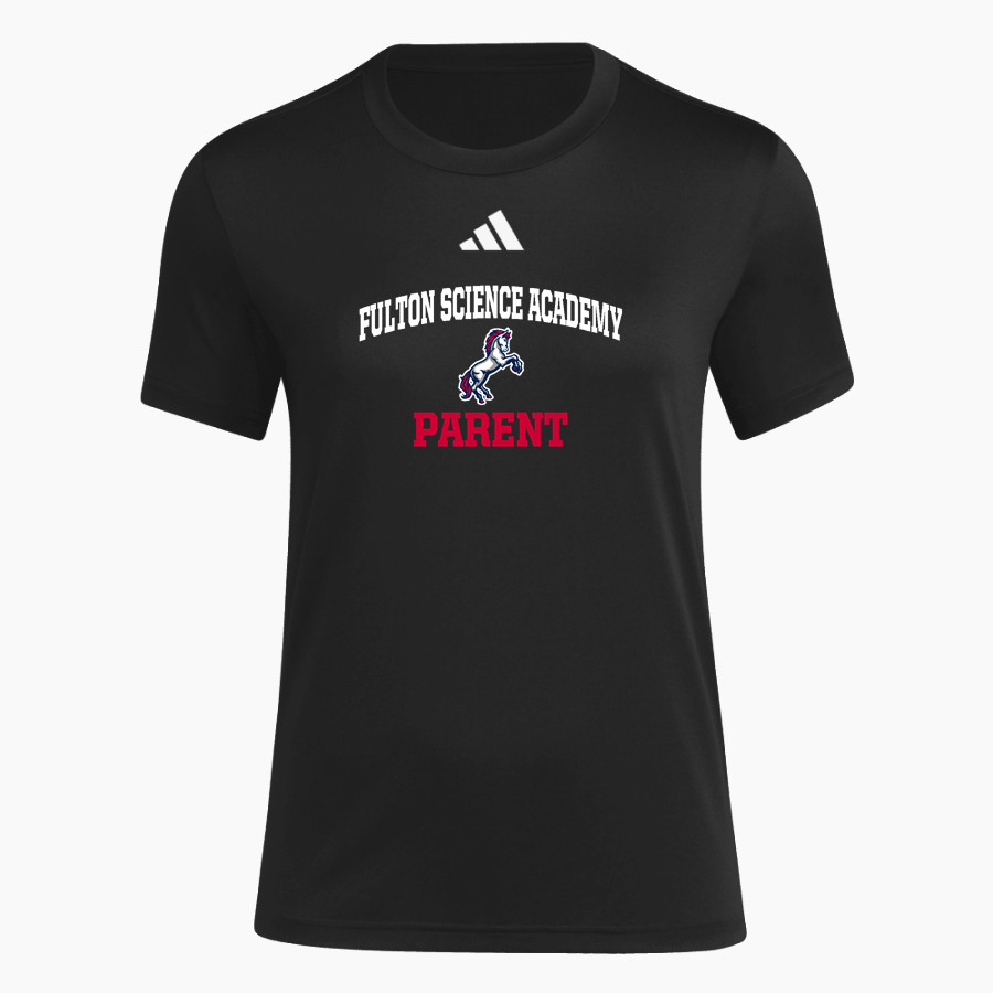 Fulton Science Academy Mustangs <span class="pdp-name-mascot">Fulton Science Academy Mustangs</span> adidas Women's Short Sleeve Pregame Tee