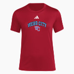 WEBB CITY HIGH SCHOOL CARDINALS adidas Women's Short Sleeve Pregame Tee Front Thumbnail