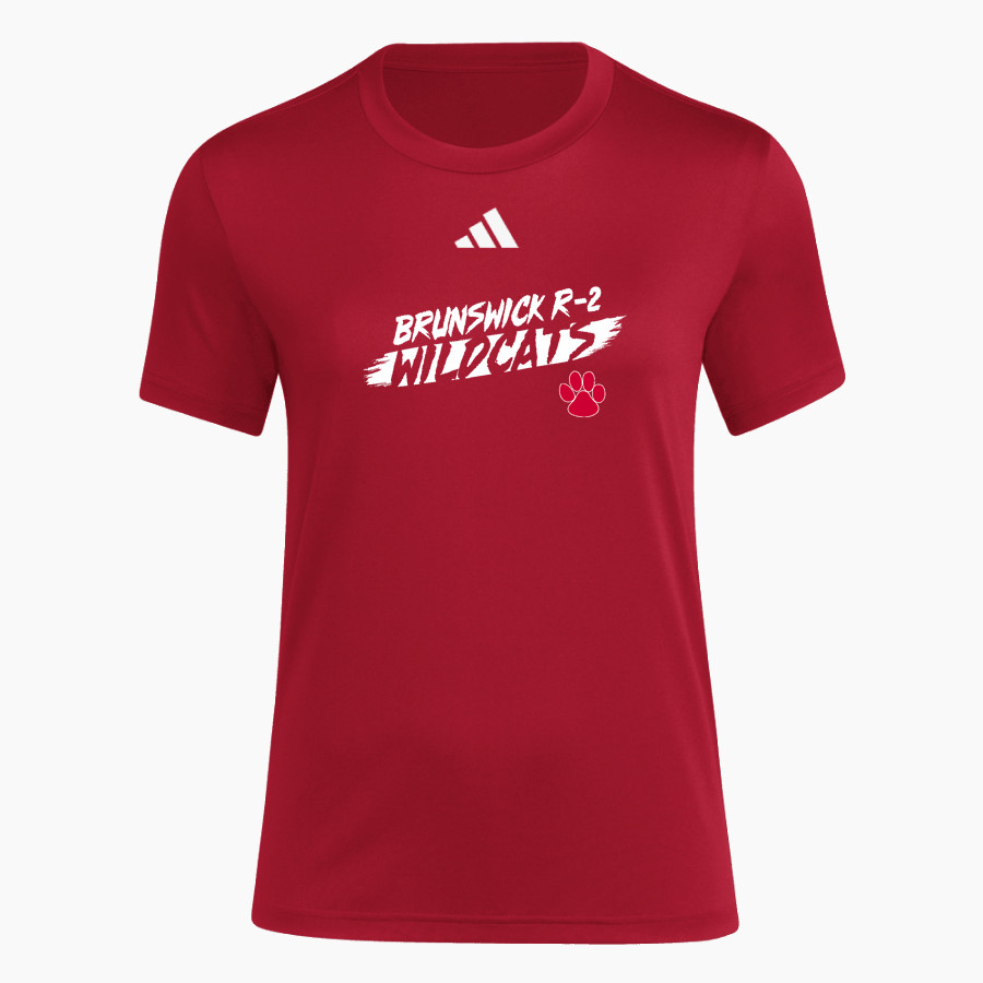 BRUNSWICK R-2 HIGH SCHOOL WILDCATS adidas Women's Short Sleeve Pregame Tee